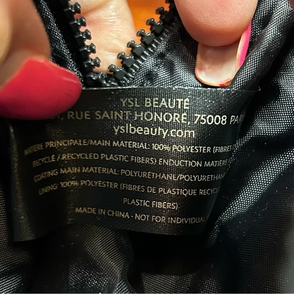 Yves Saint Laurent Black and Gold Cosmetic Bag